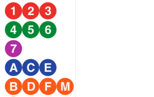 MTA subway bullet icon menu built in Altair